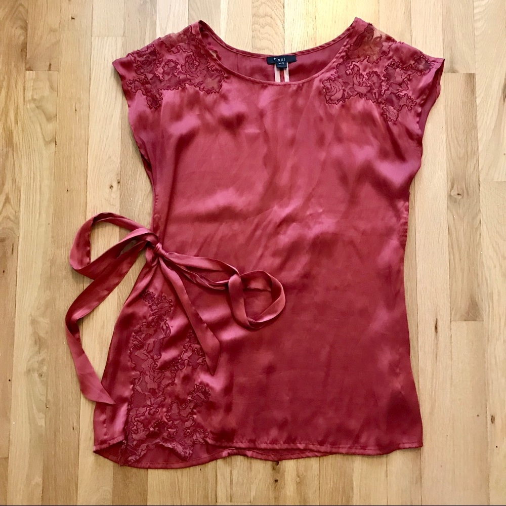 Pink silk top
